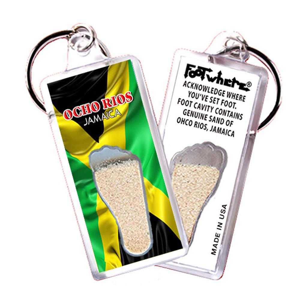 Ocho Rios, Jamaica FootWhere Souvenir Keychain. 72 pieces/6 assorted styles.