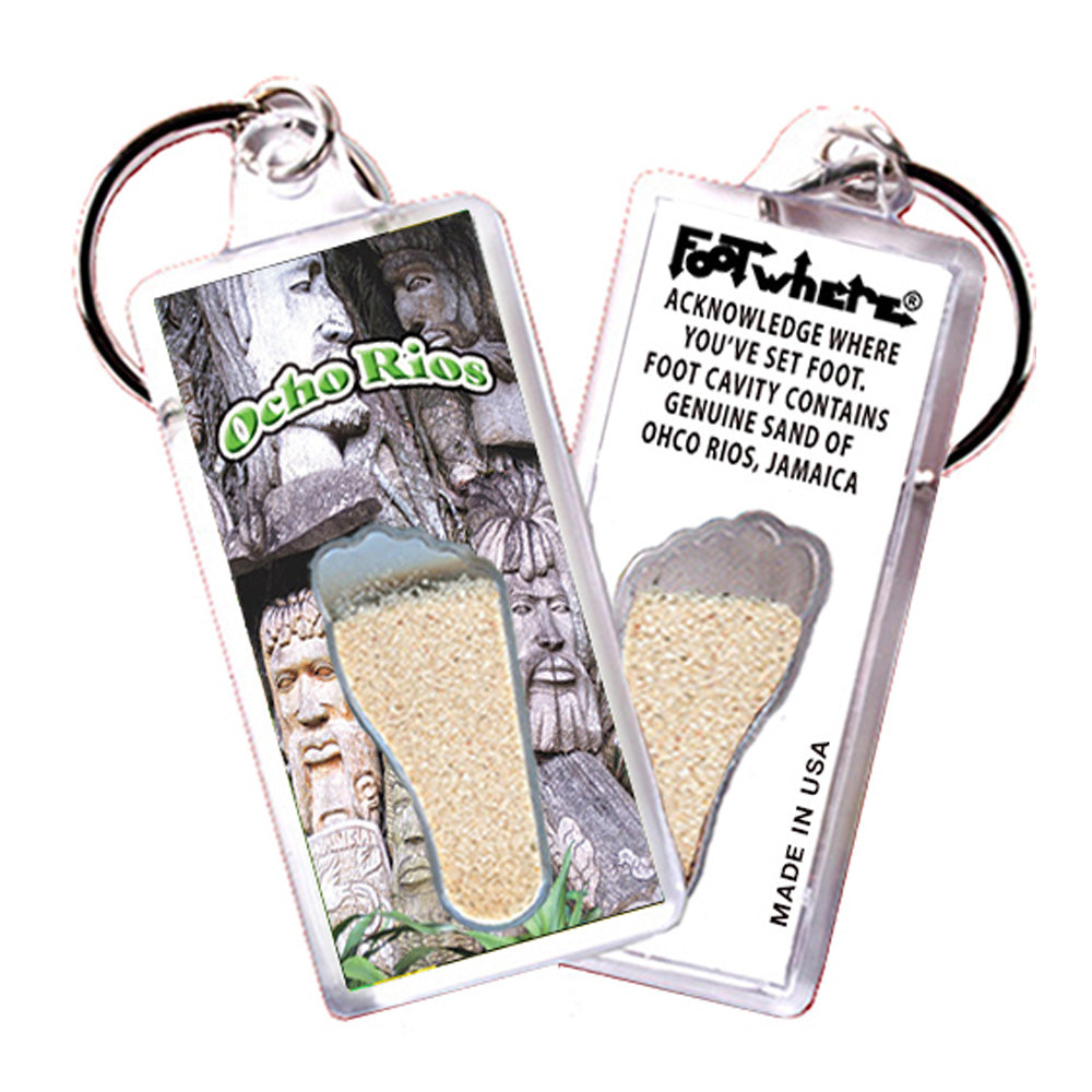 Ocho Rios, Jamaica FootWhere Souvenir Keychain. 72 pieces/6 assorted styles.