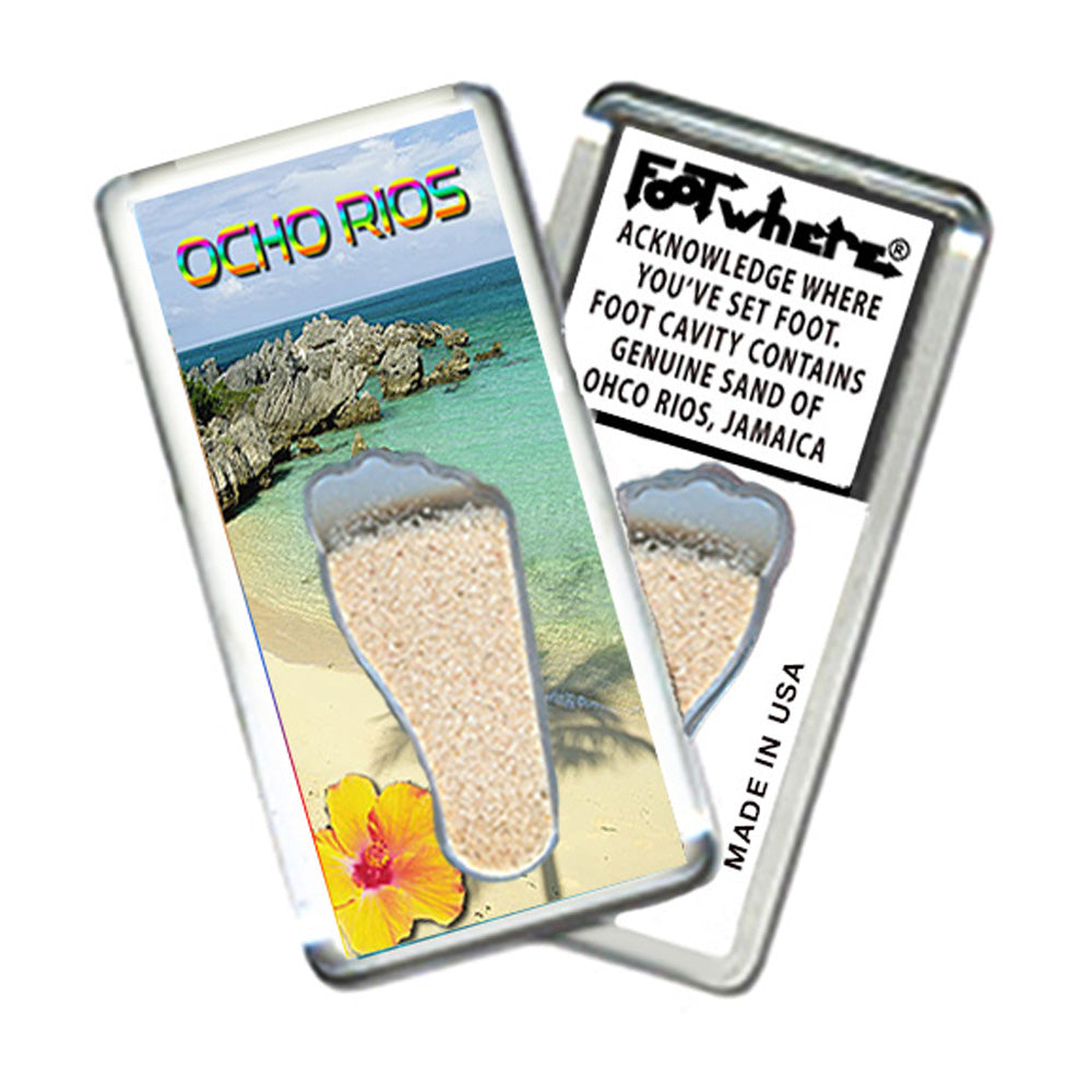 Ocho Rios, Jamaica FootWhere® Souvenir Magnet. 72 pieces/6 assorted styles.