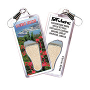 Ocho Rios FootWhere Souvenir Zipper-Pulls. 6 Piece Set. Made in USA