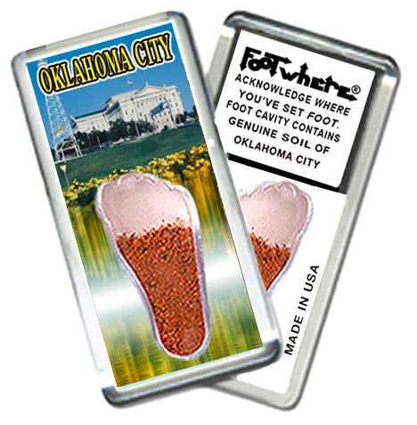 Oklahoma City FootWhere® Souvenir Magnet. 72 pieces/6 assorted styles.