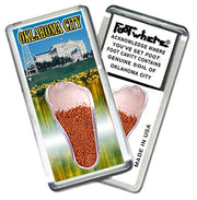 Oklahoma City FootWhere® Souvenir Magnets. 6 Piece Set. Made in USA