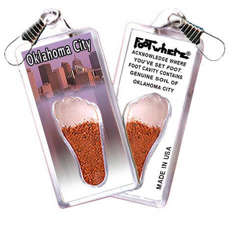Oklahoma City FootWhere® Souvenir Zipper-Pull. 72 pieces/6 assorted styles.