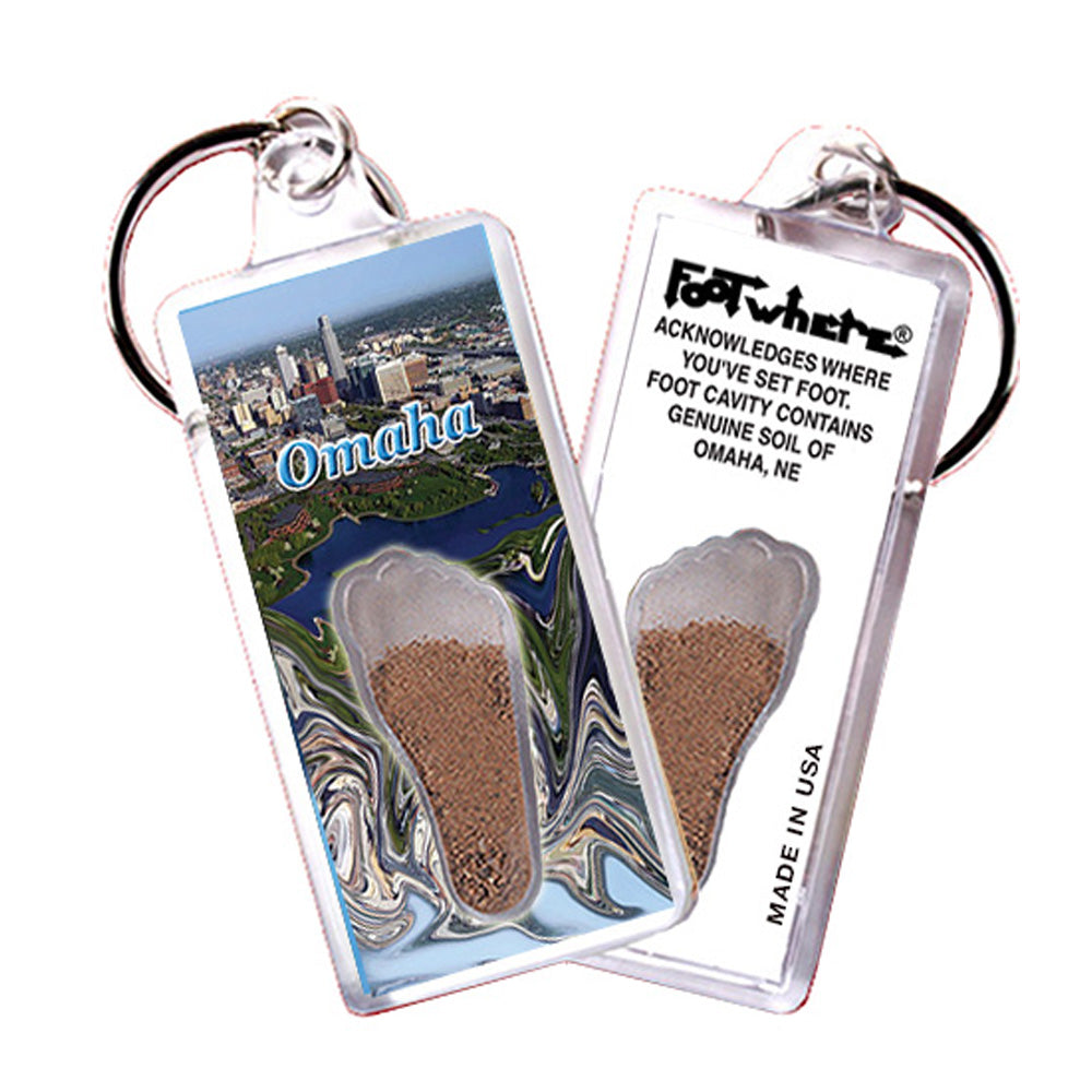 Omaha FootWhere® Souvenir Keychains. 72 pieces/6 assorted styles.