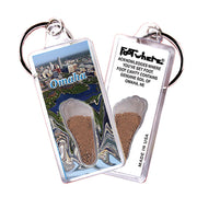 Omaha FootWhere® Souvenir Keychains. 6 Piece Set. Made in USA