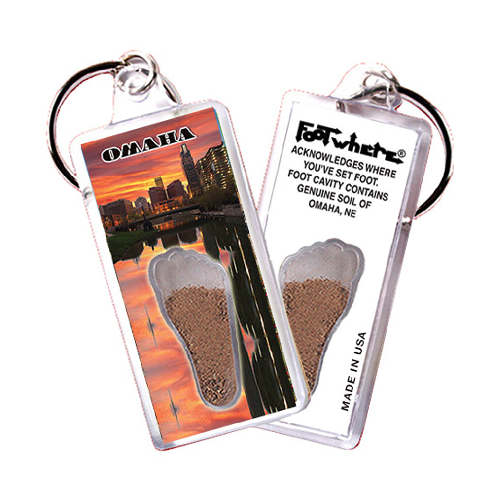 Omaha FootWhere® Souvenir Keychains. 72 pieces/6 assorted styles.