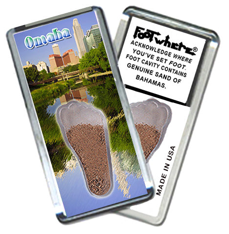 Omaha FootWhere® Souvenir Magnets. 6 Piece Set. Made in USA