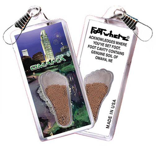 Omaha FootWhere® Souvenir Zipper-Pull. 72 pieces/6 assorted styles.