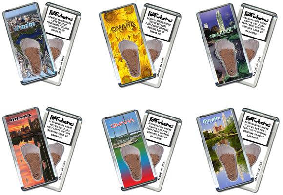 Omaha FootWhere® Souvenir Magnet. 72 pieces/6 assorted styles.