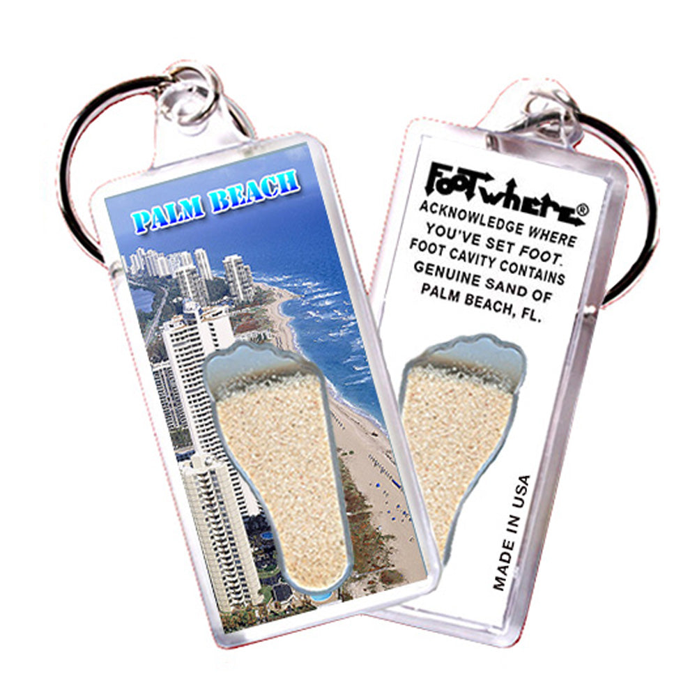 Palm Beach FootWhere® Souvenir Keychain. 72 pieces/6 assorted styles.