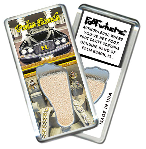 Palm Beach FootWhere® Souvenir Magnets. 6 Piece Set. Made in USA
