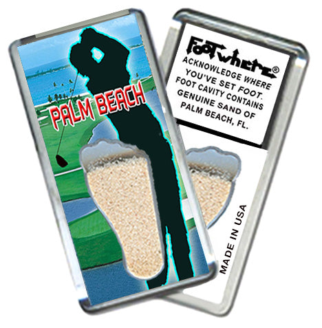 Palm Beach FootWhere® Souvenir Magnets. 6 Piece Set. Made in USA