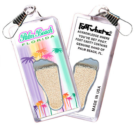Palm Beach FootWhere® Souvenir Zipper-Pulls. 6 Piece Set. Made in USA