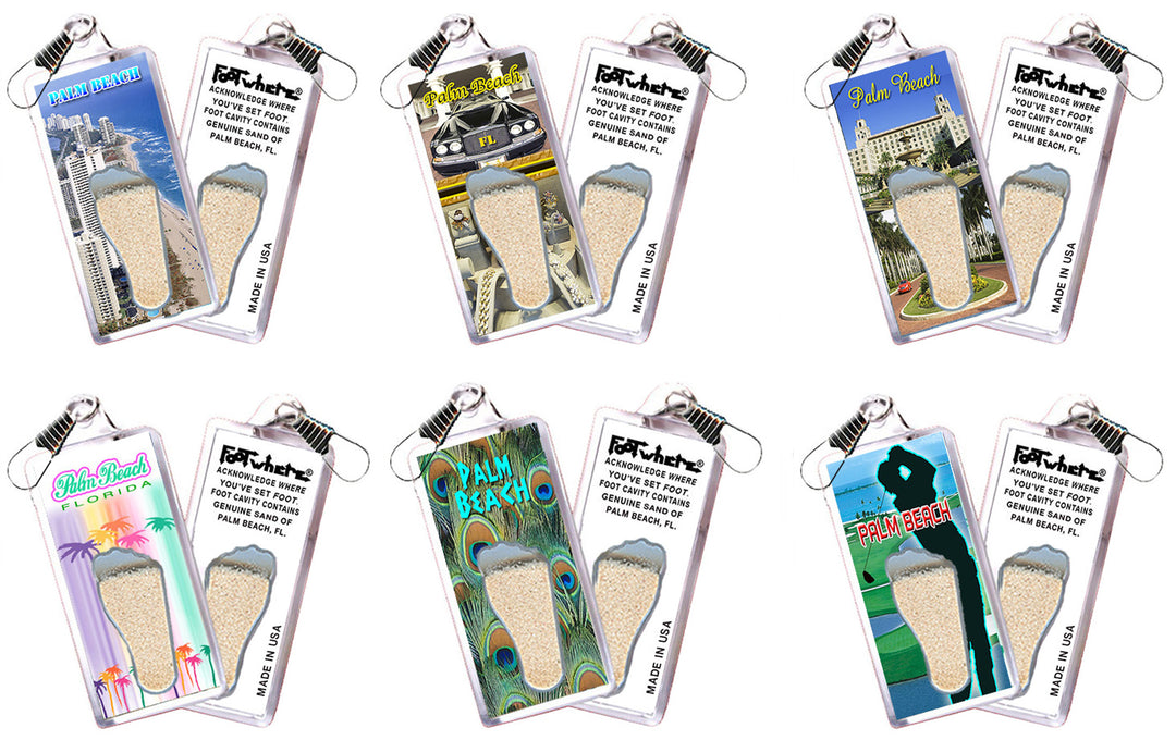 Palm Beach FootWhere® Souvenir Zipper-Pull. 72 pieces/6 assorted styles.