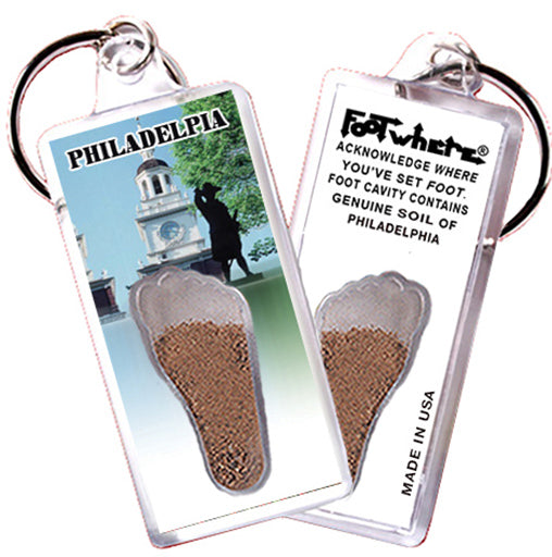 Philadelphia FootWhere® Souvenir Keychains. 6 Piece Set. Made in USA