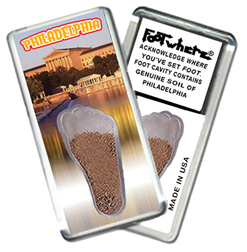 Philadelphia FootWhere® Souvenir Magnet. Made in USA