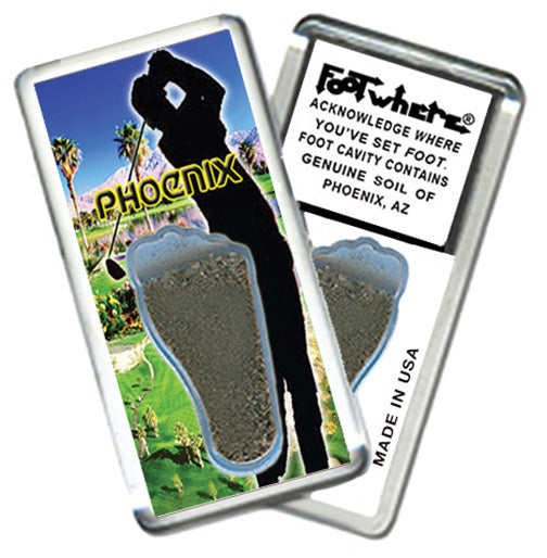 Phoenix FootWhere® Souvenir Magnets. 6 Piece Set. Made in USA