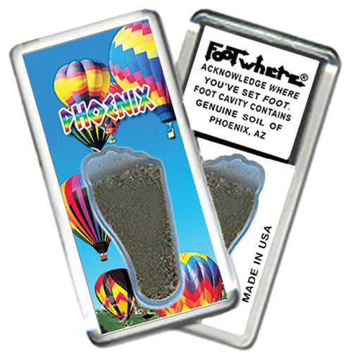Phoenix FootWhere® Souvenir Magnets. 6 Piece Set. Made in USA