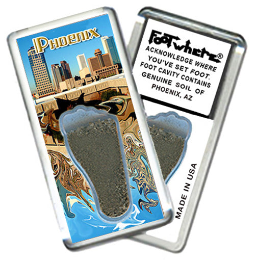 Phoenix FootWhere® Souvenir Magnets. 6 Piece Set. Made in USA