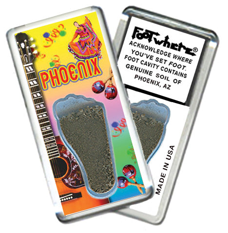 Phoenix FootWhere® Souvenir Magnets. 6 Piece Set. Made in USA