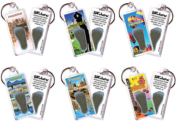 Phoenix FootWhere® Souvenir Keychain. 72 pieces/6 assorted styles.
