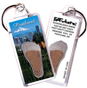 Portland, OR FootWhere® Souvenir Keychains. 6 Piece Set. Made in USA