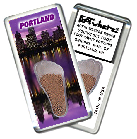 Portland, OR FootWhere Souvenir Magnets. 6 Piece Set. Made in USA