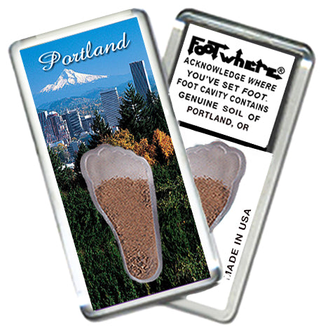 Portland, OR FootWhere® Souvenir Magnet. 6 Piece Set. Made in USA