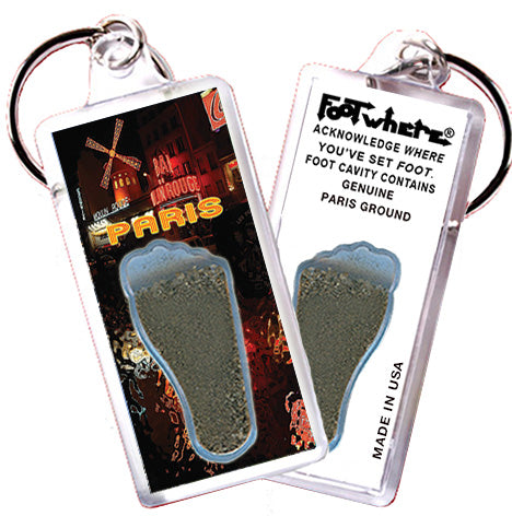 Paris FootWhere® Souvenir Keychain. 72 pieces/ 6 assorted styles.