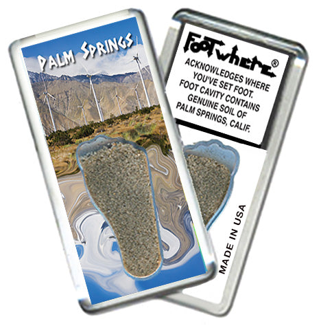 Palm Springs FootWhere® Souvenir Magnets. 6 Piece Set. Made in USA