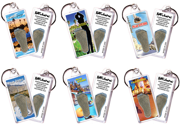 Palm Springs FootWhere® Souvenir Keychain. 72 pieces/6 assorted styles.