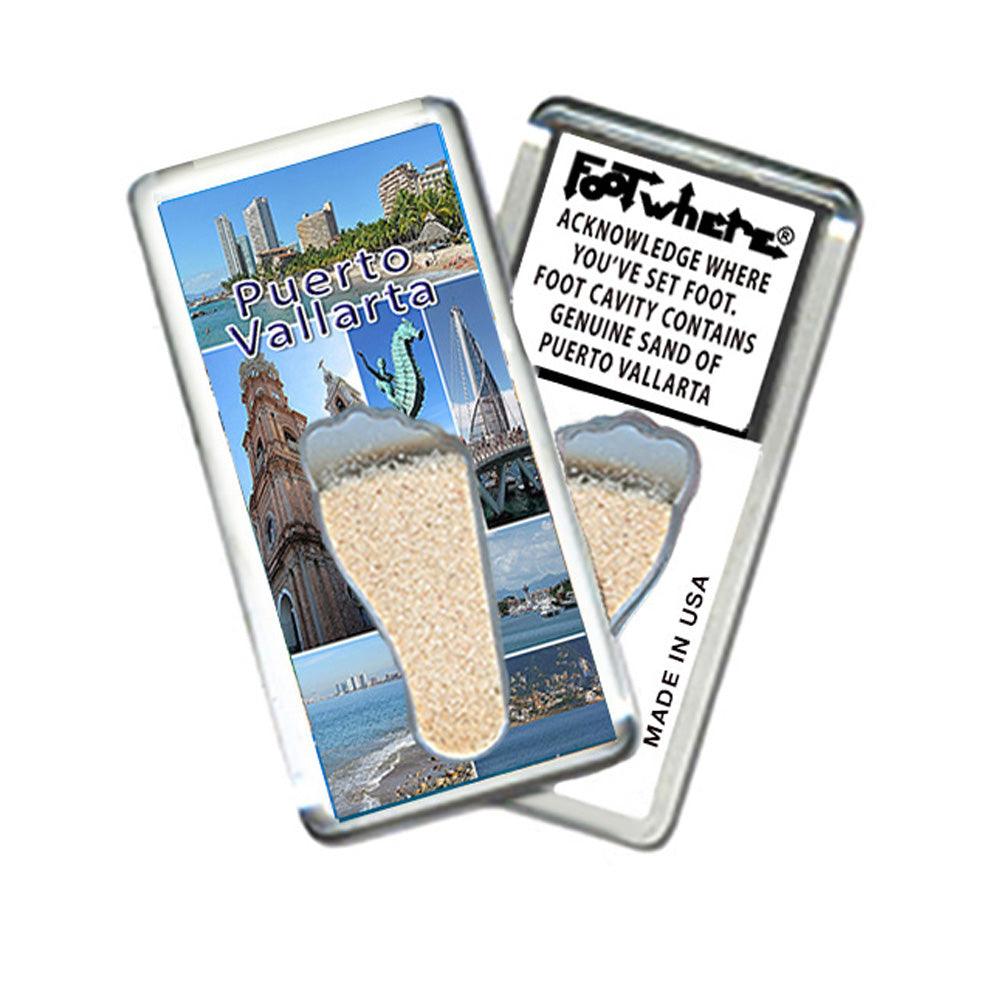 Puerto Vallarta FootWhere® Souvenir Fridge Magnet. Made in USA - FootWhere® Souvenir Shop