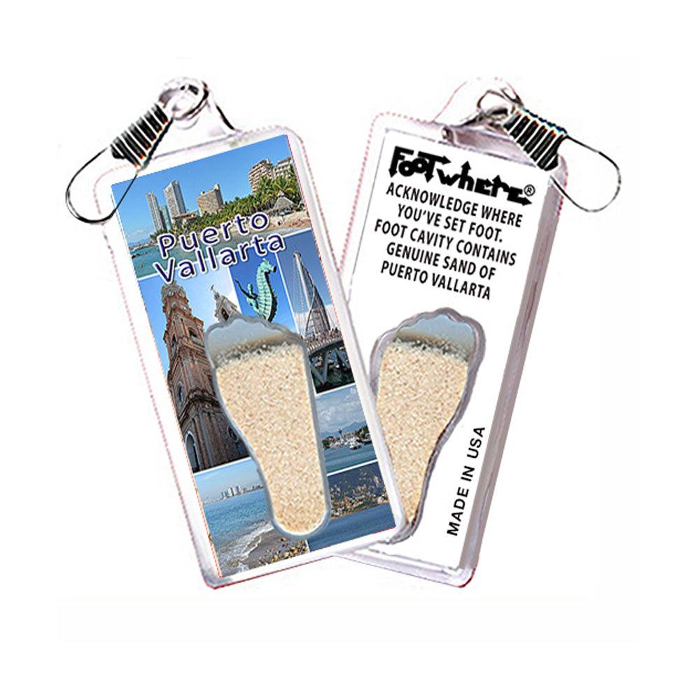Puerto Vallarta FootWhere® Souvenir Zipper-Pull. Made in USA - FootWhere® Souvenir Shop