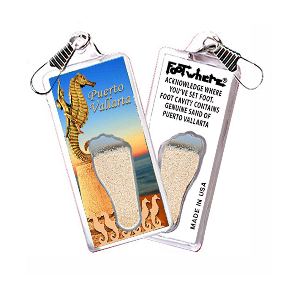 Puerto Vallarta FootWhere® Souvenir Zipper-Pull. Made in USA - FootWhere® Souvenir Shop