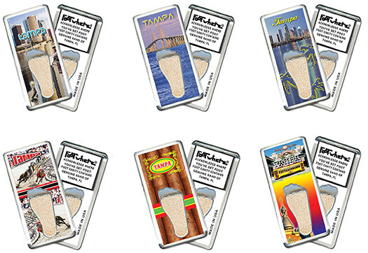 Tampa FootWhere® Souvenir Magnet. 72 pieces/6 assorted styles.