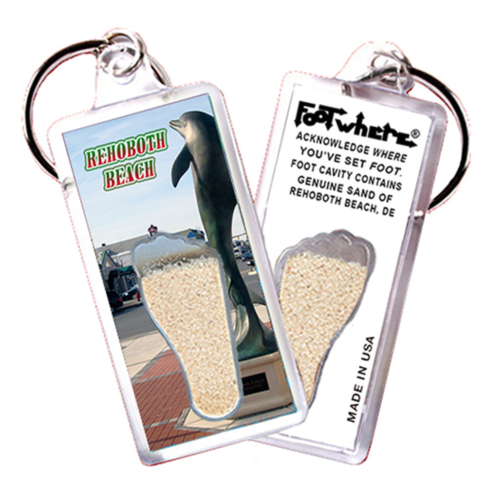 Rehoboth Beach FootWhere® Souvenir Keychain 72 pieces/6 assorted styles.