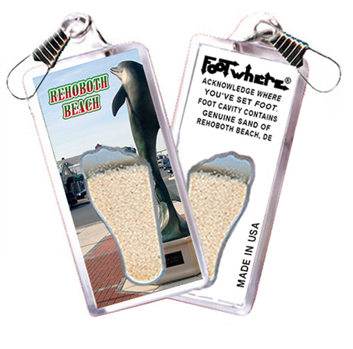 Rehoboth Beach FootWhere® Souvenir Zipper-Pulls. 6 Piece Set. Made in USA