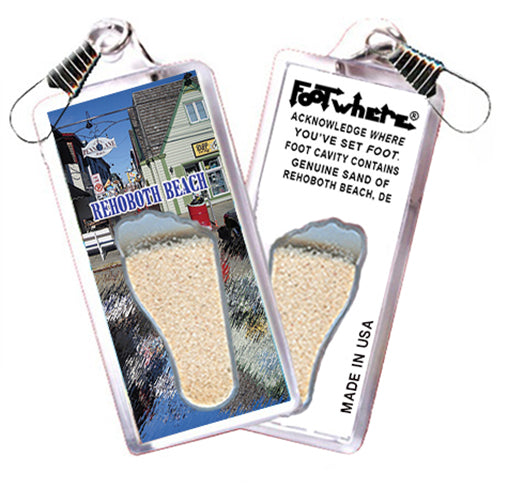 Rehoboth Beach FootWhere® Souvenir Zipper-Pulls. 6 Piece Set. Made in USA