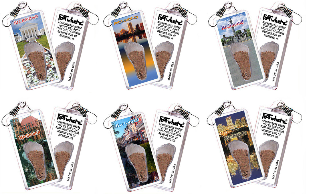 Richmond FootWhere® Souvenir Zipper-Pull. 72 pieces/6 assorted styles.