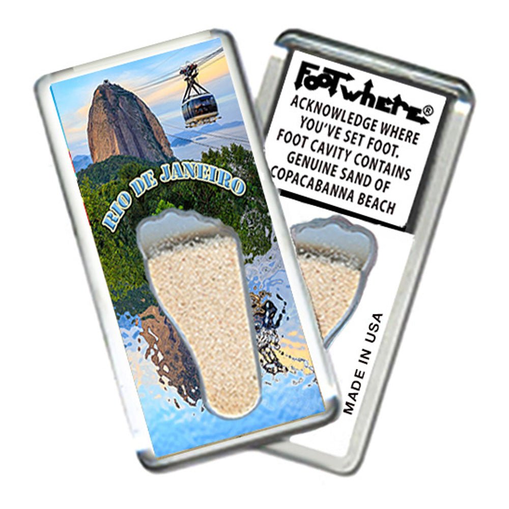 Rio De Janeiro  FootWhere® Souvenir Magnet. 72 pieces/6 assorted styles.