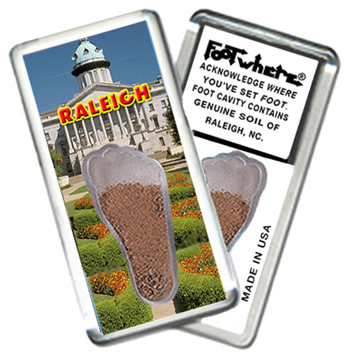 Raleigh FootWhere® Souvenir Magnets. 6 Piece Set. Made in US