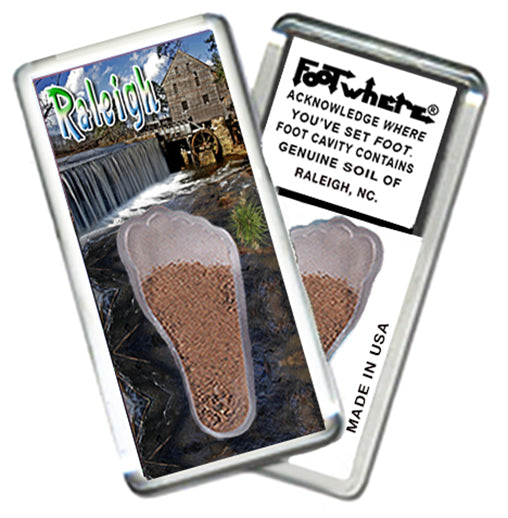 Raleigh FootWhere® Souvenir Magnets. 6 Piece Set. Made in US