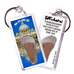 Load image into Gallery viewer, Rome, Italy FootWhere® Souvenir Keychains. 6 Piece Set. Made in USA
