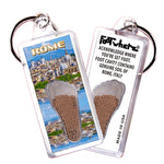 Load image into Gallery viewer, Rome, Italy FootWhere® Souvenir Keychains. 6 Piece Set. Made in USA
