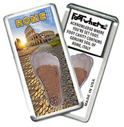 Rome, Italy FootWhere® Souvenir Magnets. 6 Piece Set. Made in USA