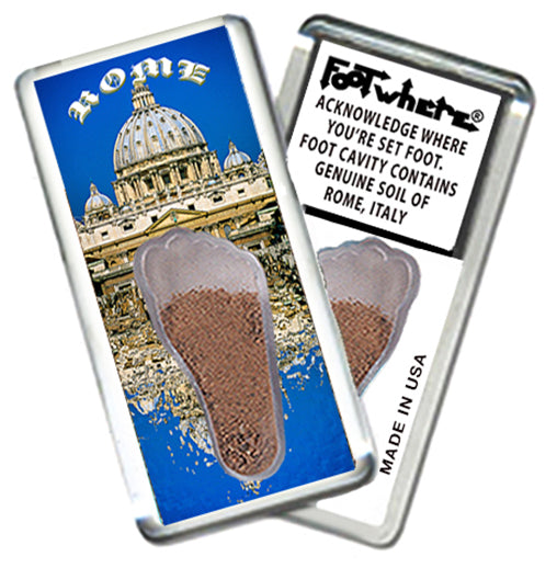 Rome FootWhere® Souvenir Magnet. 72 pieces/6 assorted styles.