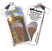 Rome, Italy FootWhere® Souvenir Zipper-Pulls. 6 Piece Set. Made in USA