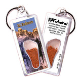 Mount Rushmore FootWhere® Souvenir Keychains. 6 Piece Set. Made in USA
