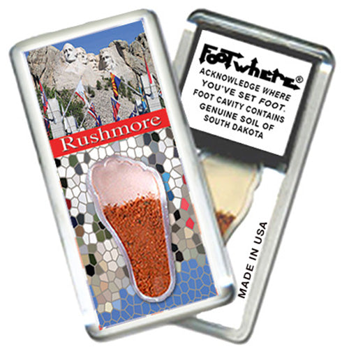 Mount Rushmore FootWhere® Souvenir Fridge Magnets. 6 Piece Set. Made in USA