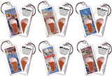 Mount Rushmore FootWhere® Souvenir Keychains. 6 Piece Set. Made in USA